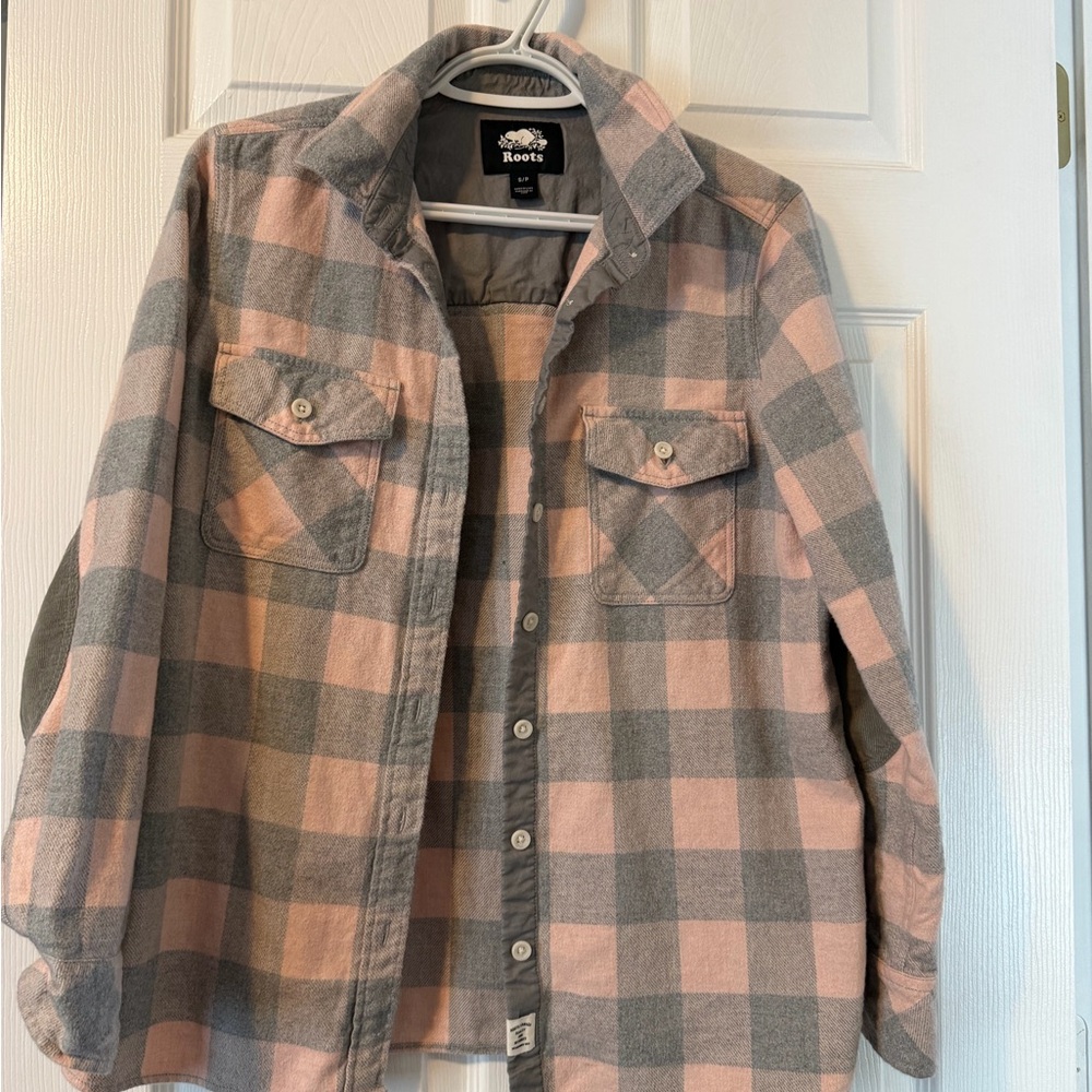Roots Pink and Gray Checkered Shirt